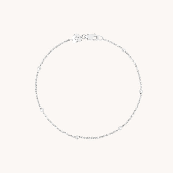 Essential Beaded Chain Bracelet in Silver-Astrid & Miyu