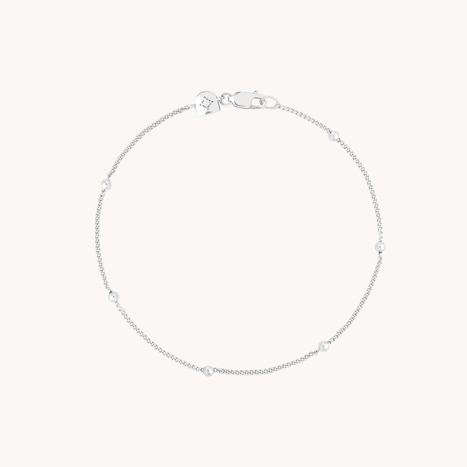 Essential Beaded Chain Bracelet in Silver-Astrid & Miyu