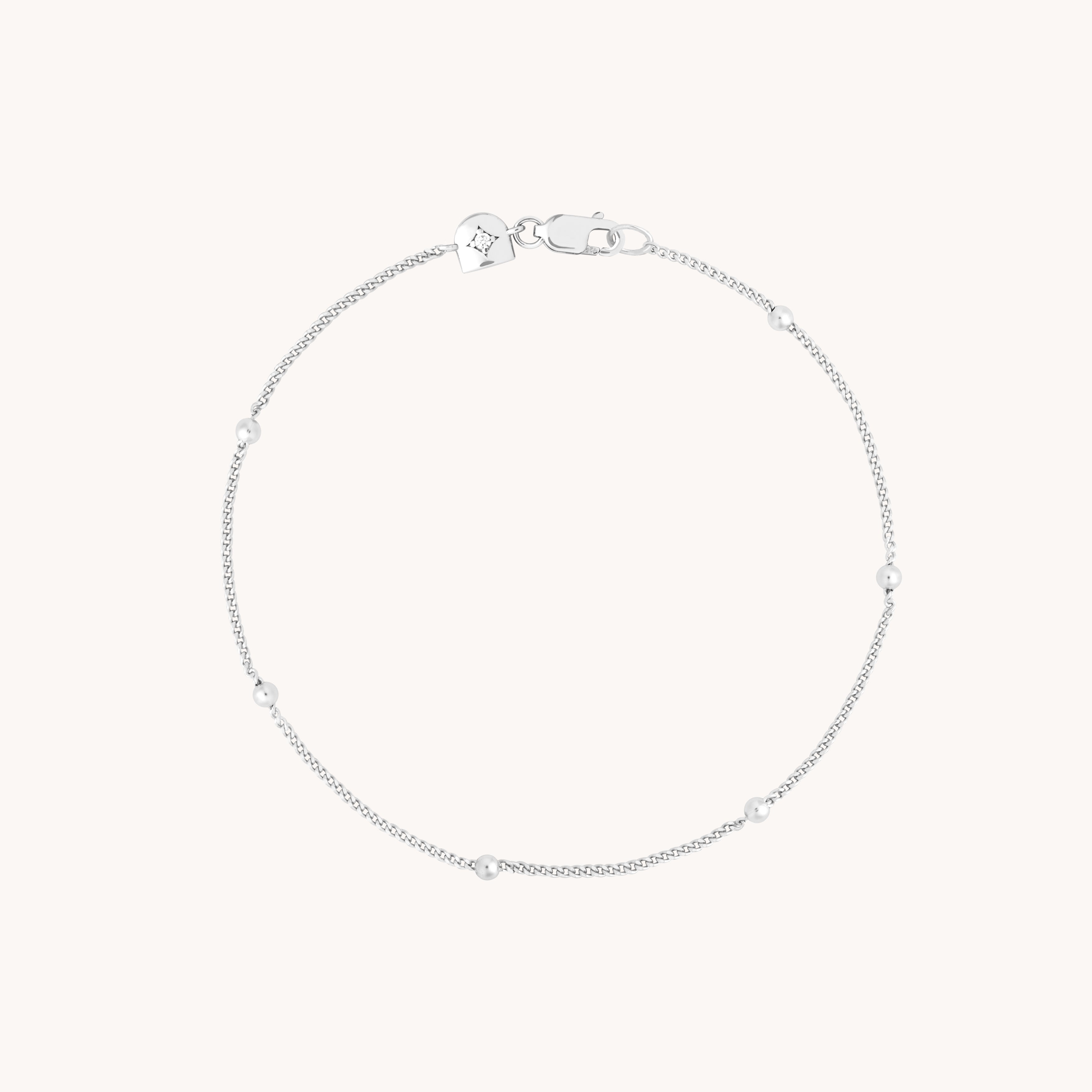 Essential Beaded Chain Bracelet in Silver-Astrid & Miyu