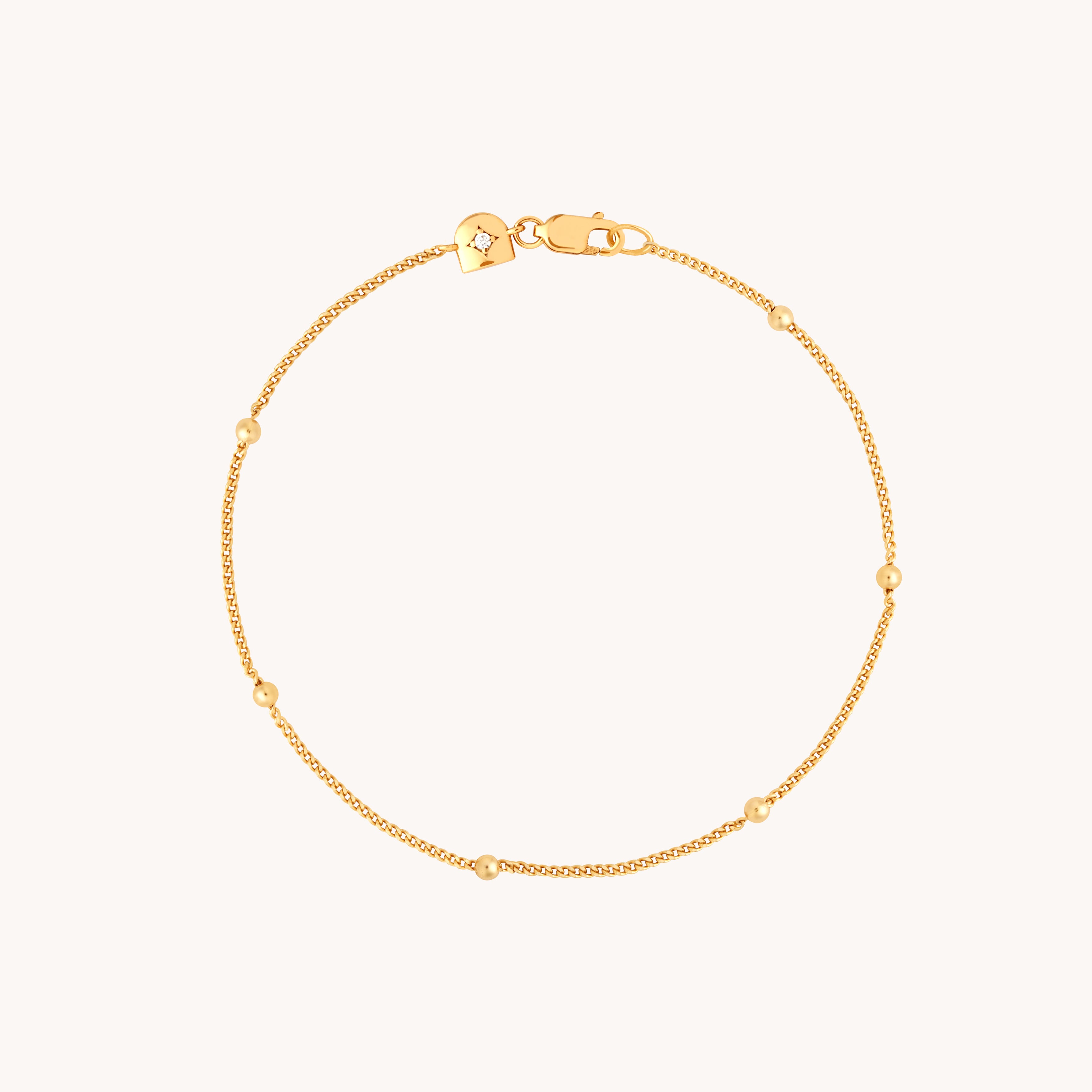 Essential Beaded Chain Bracelet in Gold-Astrid & Miyu