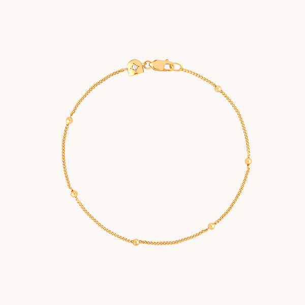 Essential Beaded Chain Bracelet in Gold-Astrid & Miyu
