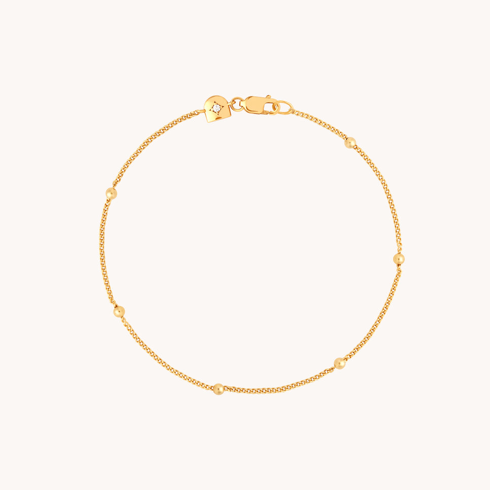 Essential Beaded Chain Bracelet in Gold-Astrid & Miyu