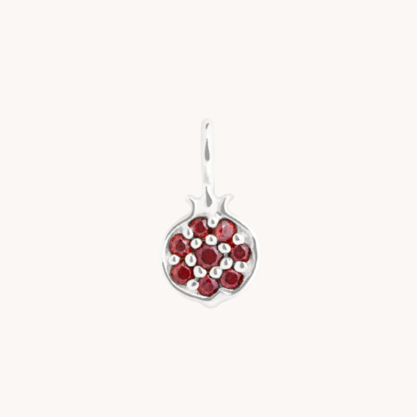 Pomegranate Charm 9k White Gold-Astrid & Miyu