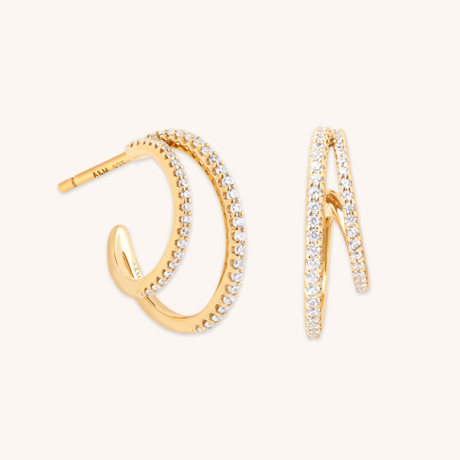 Illusion Crystal Hoops in Gold-Astrid & Miyu