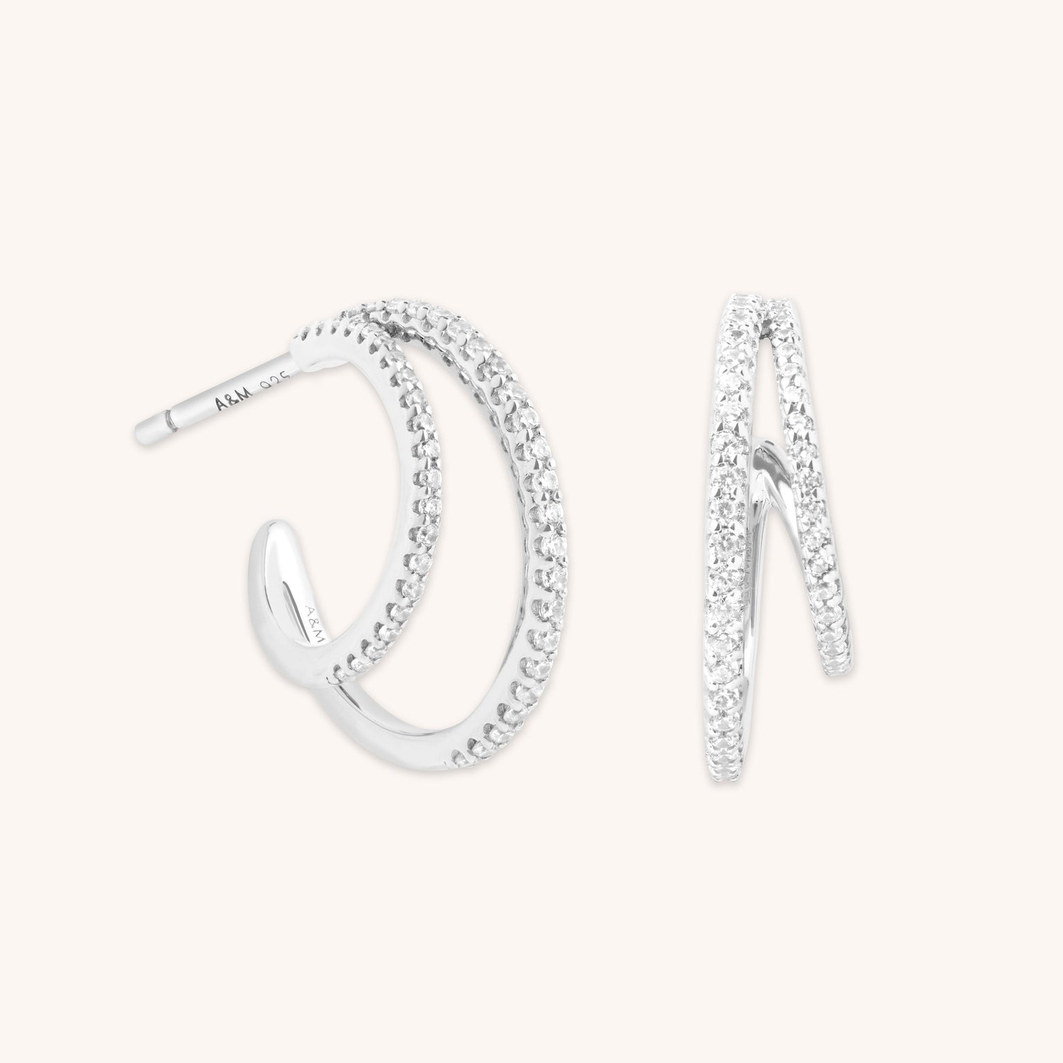 Illusion Crystal Hoops in Silver-Astrid & Miyu