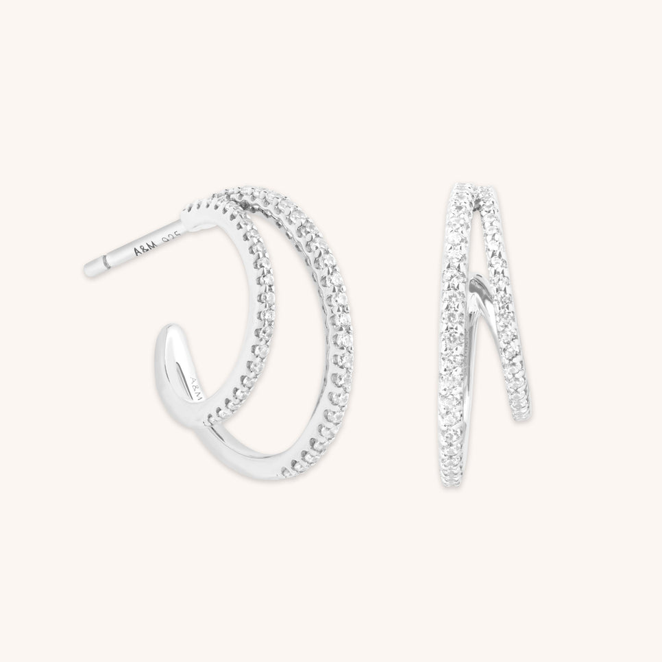 Illusion Crystal Hoops in Silver-Astrid & Miyu