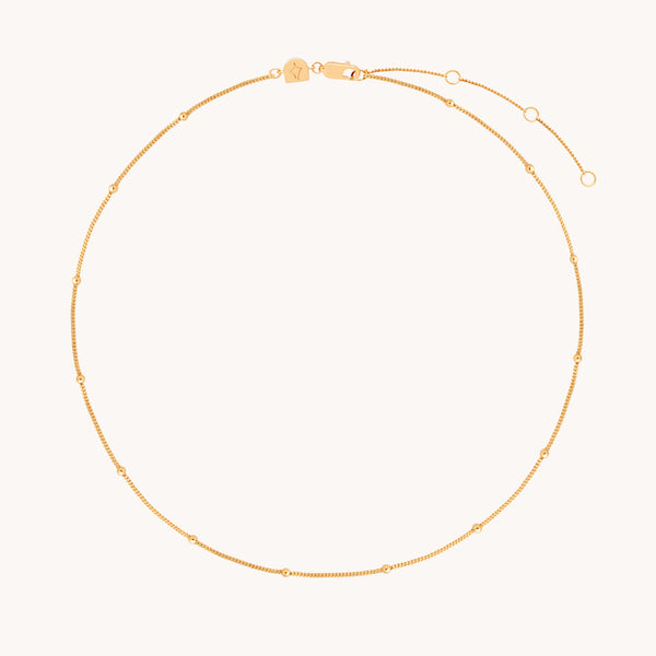 18k Gold Plated Jewellery - Essential Beaded Chain Necklace in Gold - Chain Necklace - Astrid & Miyu