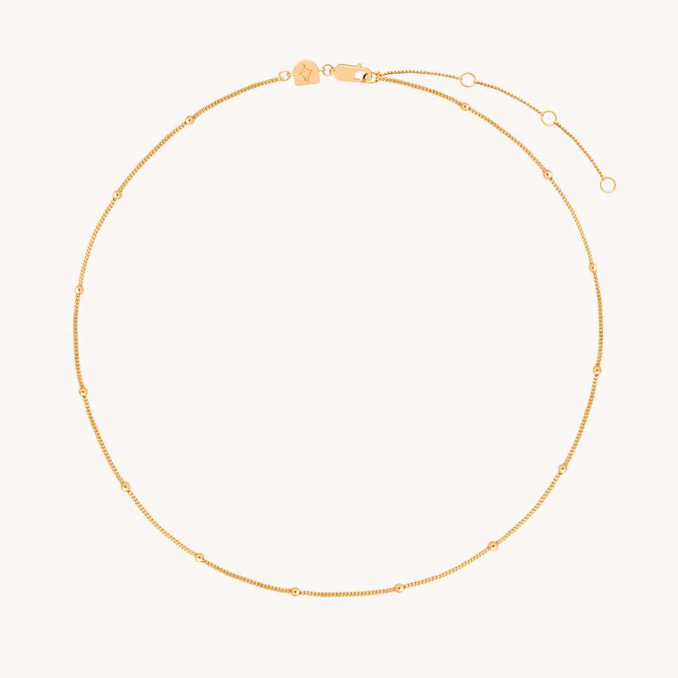 18k Gold Plated Jewellery - Essential Beaded Chain Necklace in Gold - Chain Necklace - Astrid & Miyu