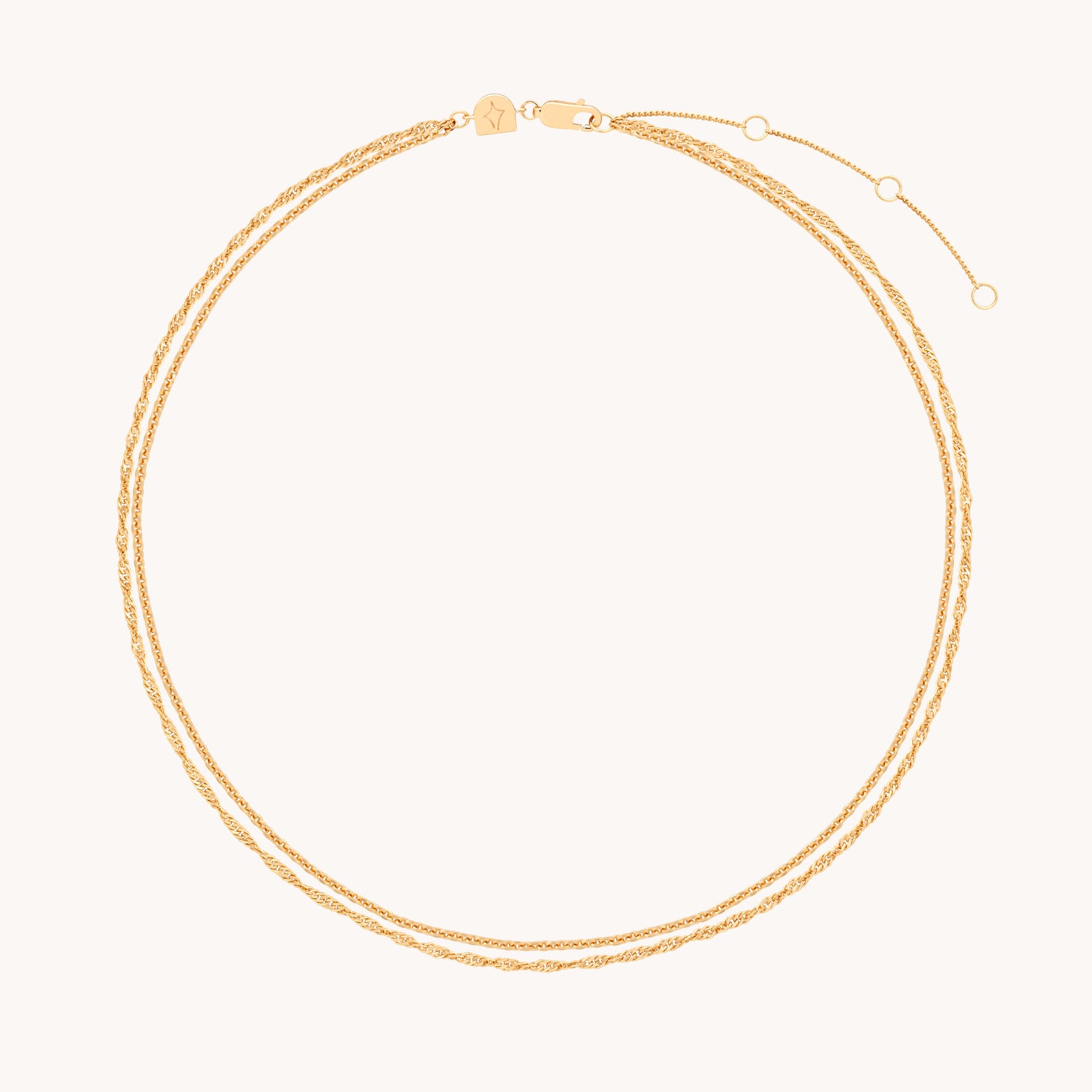 18k Gold Plated Jewellery - Illusion Twist Double Chain Necklace in Gold - Chain Necklace - Astrid & Miyu