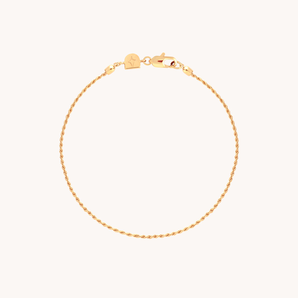 18k Gold Plated Jewellery - Essential Rope Chain Bracelet in Gold - Chain Bracelet - Astrid & Miyu