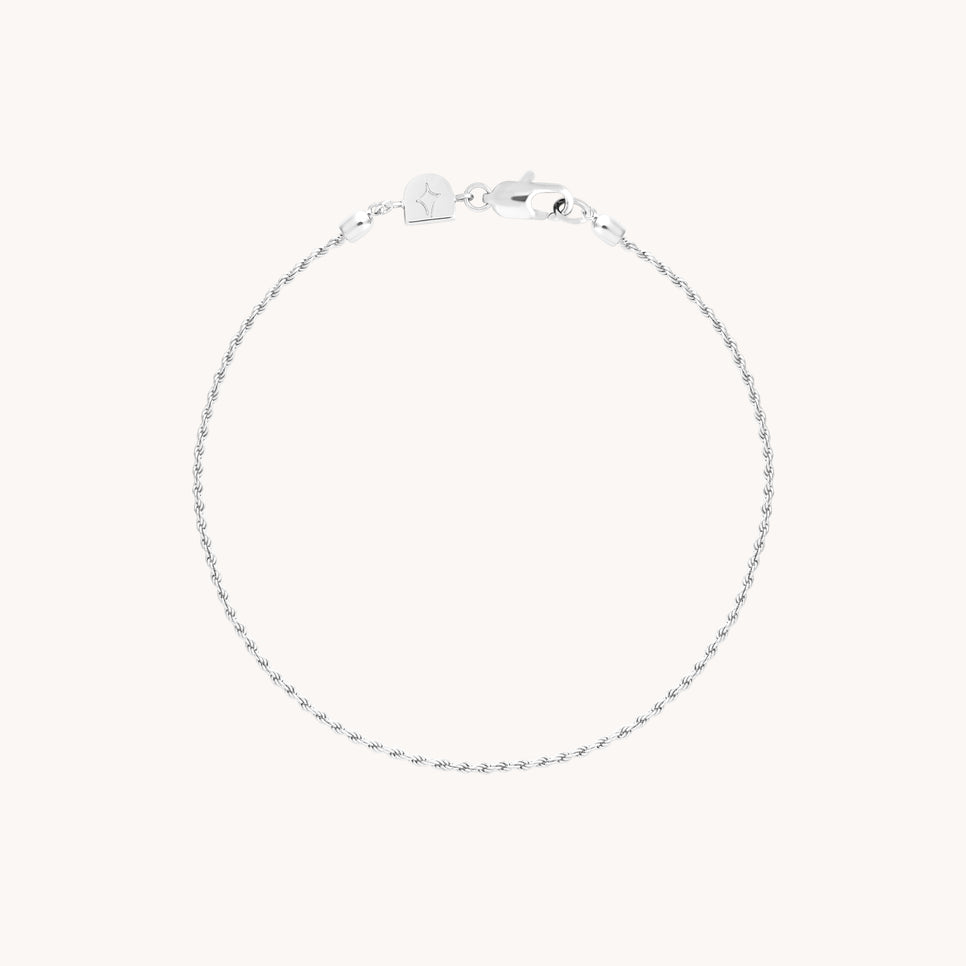 Bracelets - Essential Rope Chain Bracelet in Silver - Chain Bracelet - Astrid & Miyu