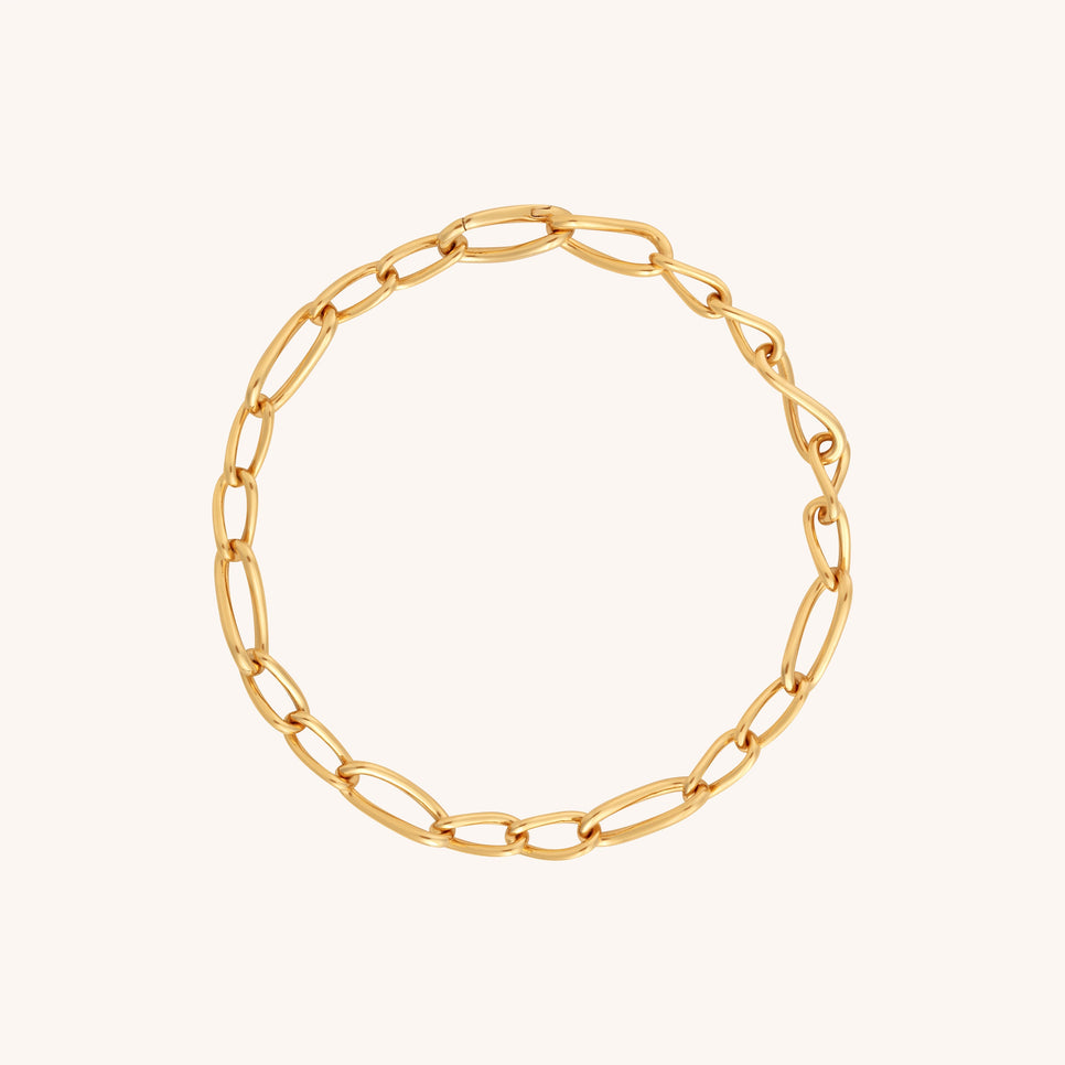 18k Gold Plated Jewellery - Infinite Slim Chain Bracelet in Gold - Chain Bracelet - Astrid & Miyu