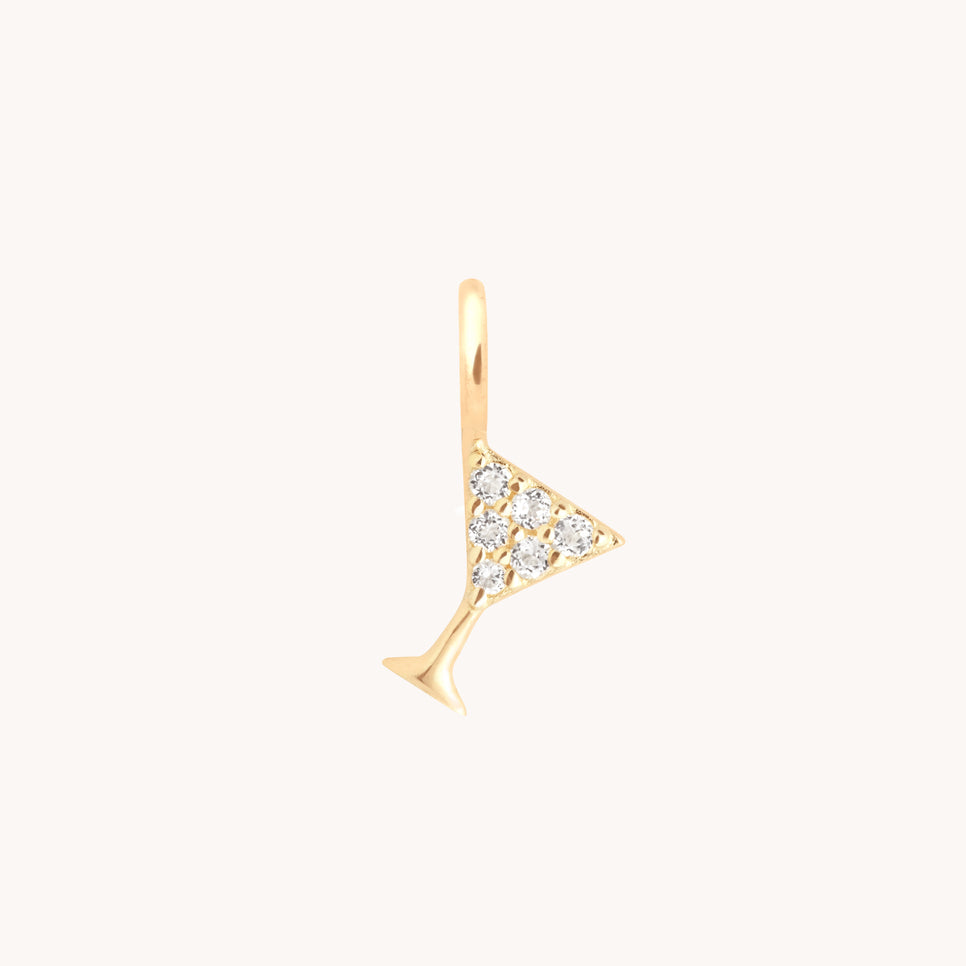 Motif Charms - Martini Pavé Charm in 9k Gold - Welding Charm - Astrid & Miyu