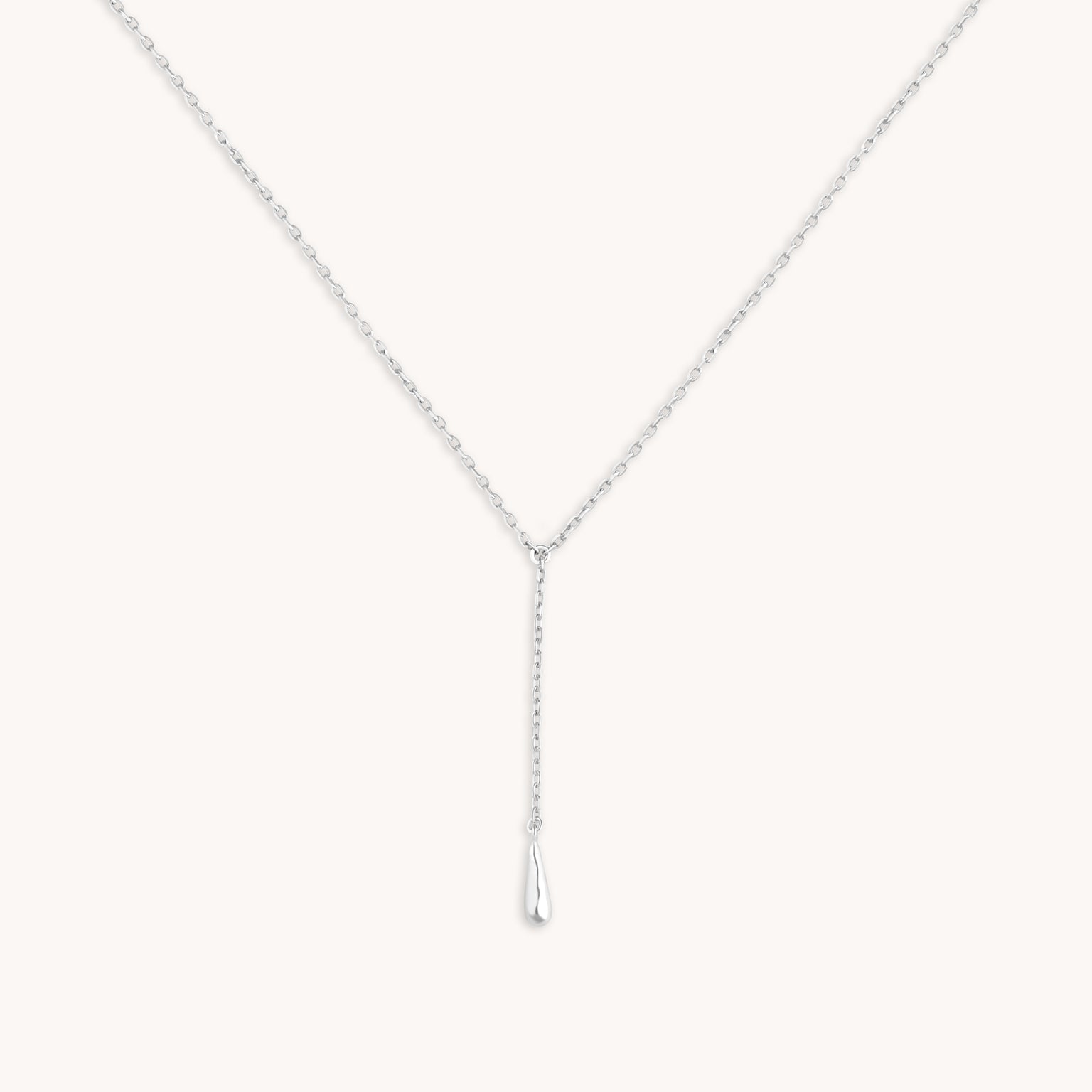 Molten Charm Lariat Necklace in Silver-Astrid & Miyu