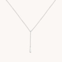 Molten Charm Lariat Necklace in Silver-Astrid & Miyu