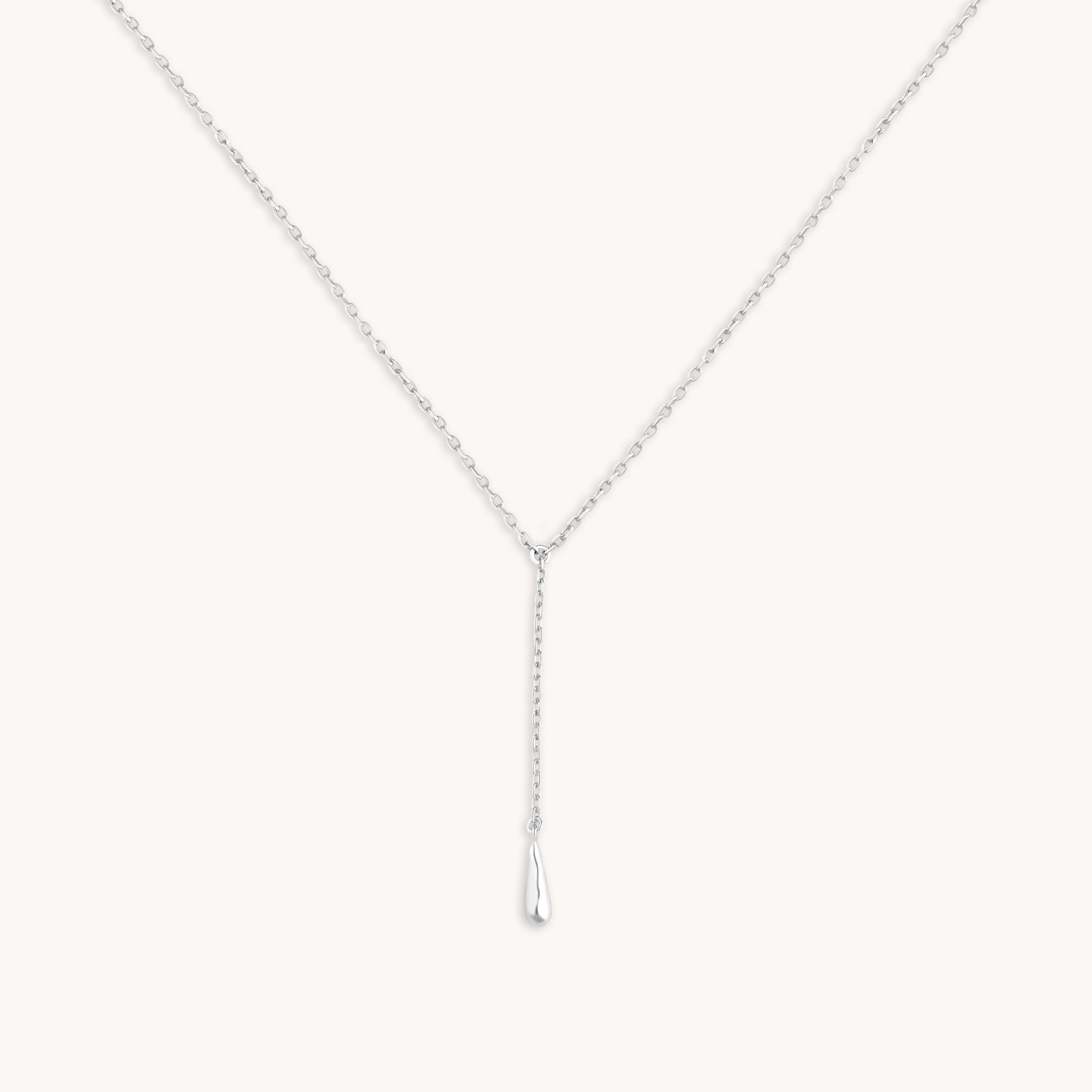 Molten Charm Lariat Necklace in Silver-Astrid & Miyu