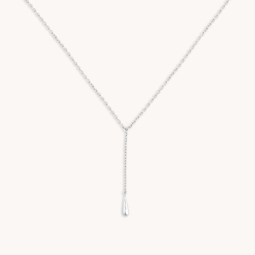 Molten Charm Lariat Necklace in Silver-Astrid & Miyu