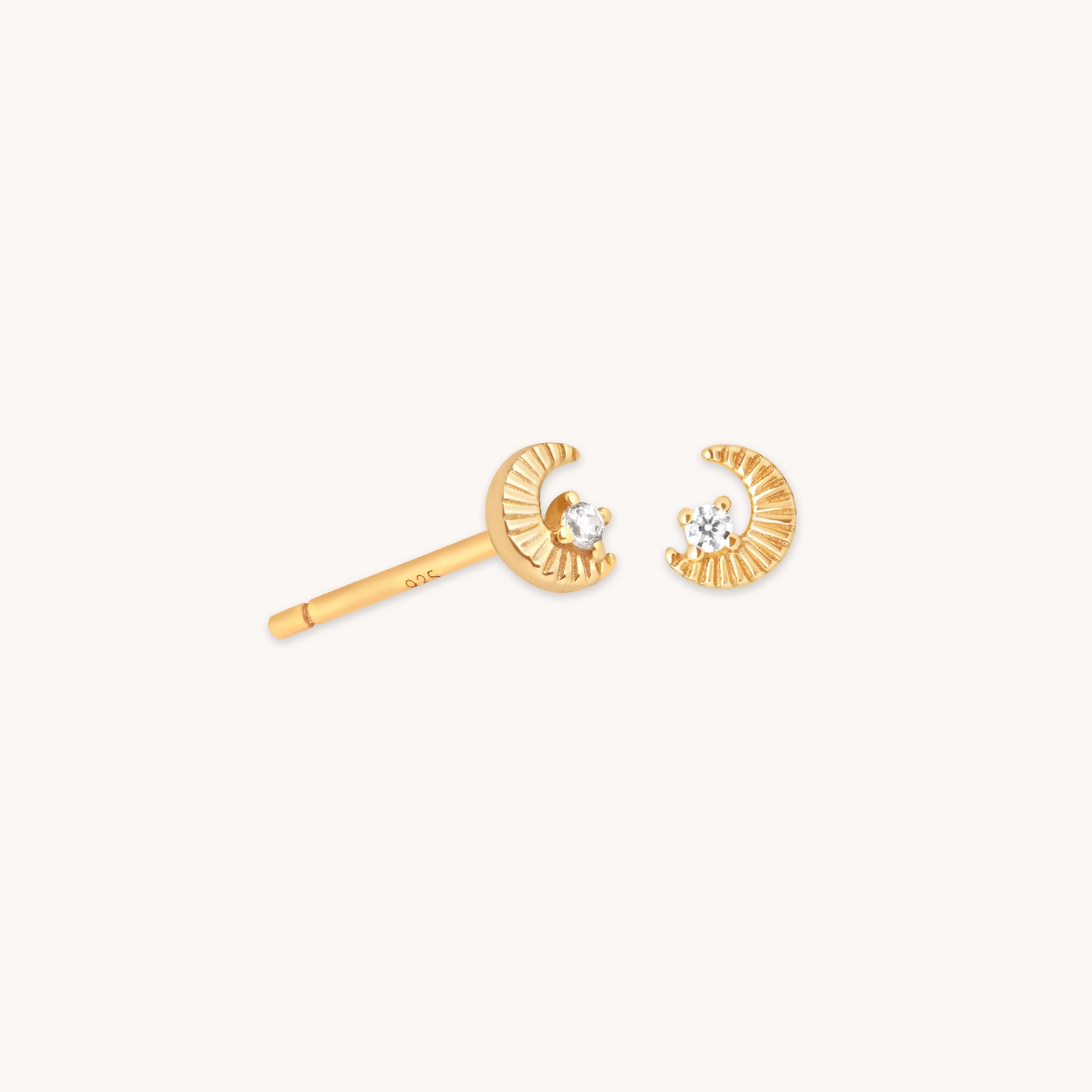 Celestial Moon Stud Earrings in Gold-Astrid & Miyu