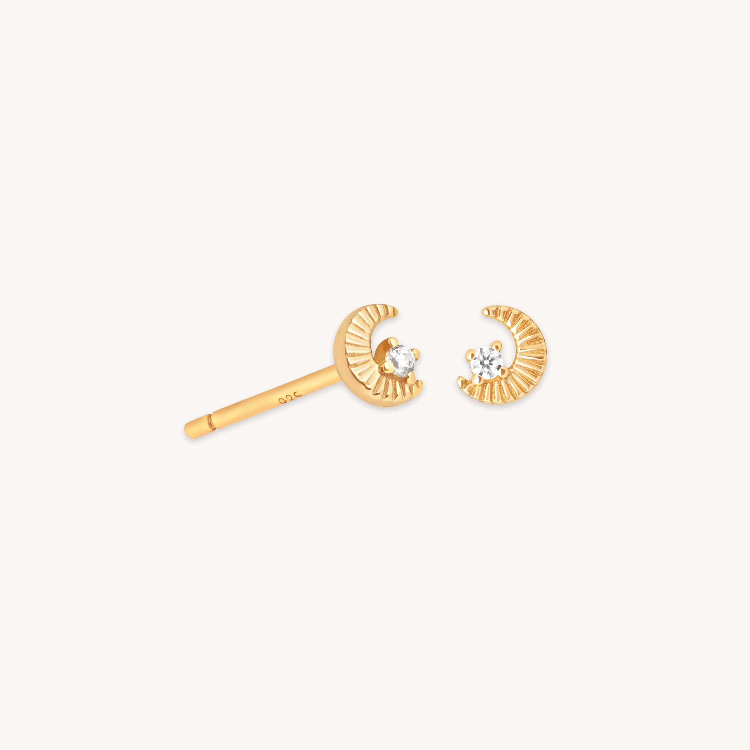 Celestial Moon Stud Earrings in Gold-Astrid & Miyu