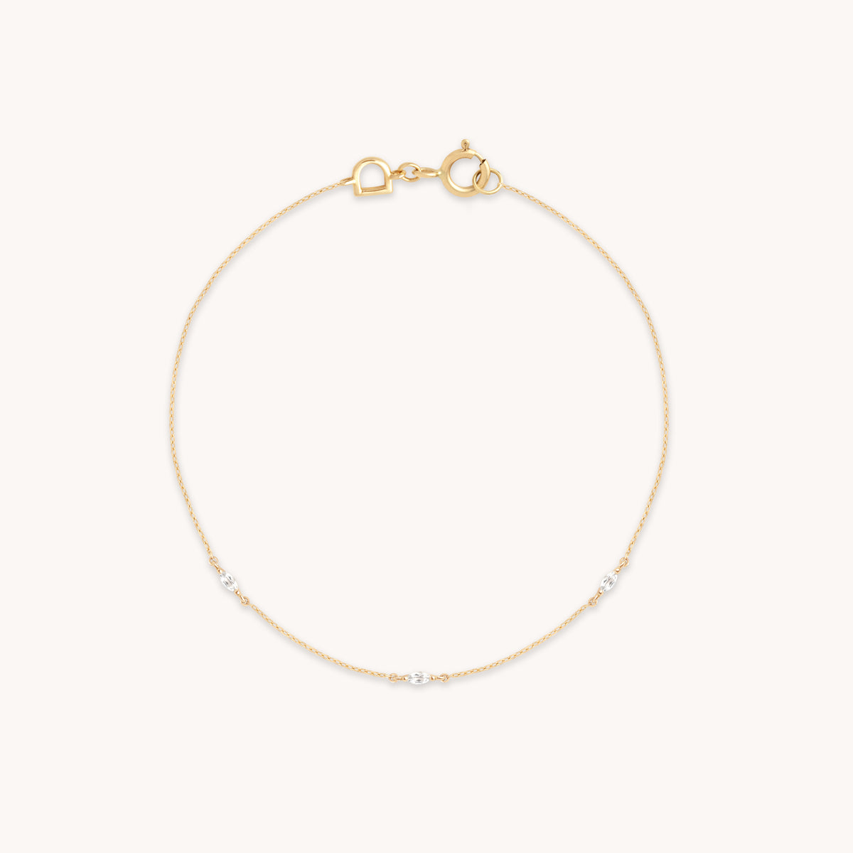 April White Topaz - White Topaz Marquise Charm Bracelet in Solid Gold - Charm Bracelets - Astrid & Miyu