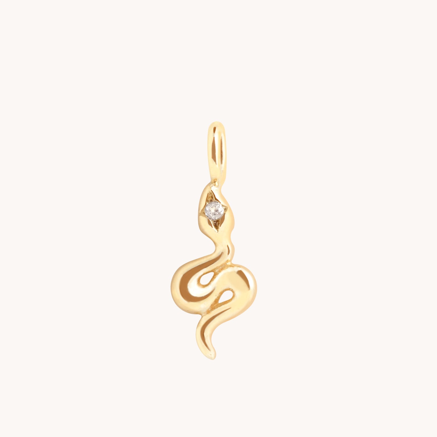 Eternity Collection - White Topaz Snake Charm 9k Gold - Welding Charms - Astrid & Miyu