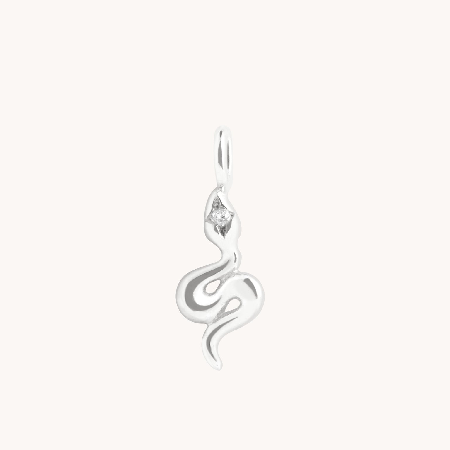 Eternity Collection - White Topaz Snake Charm 9k White Gold - Welding Charms - Astrid & Miyu