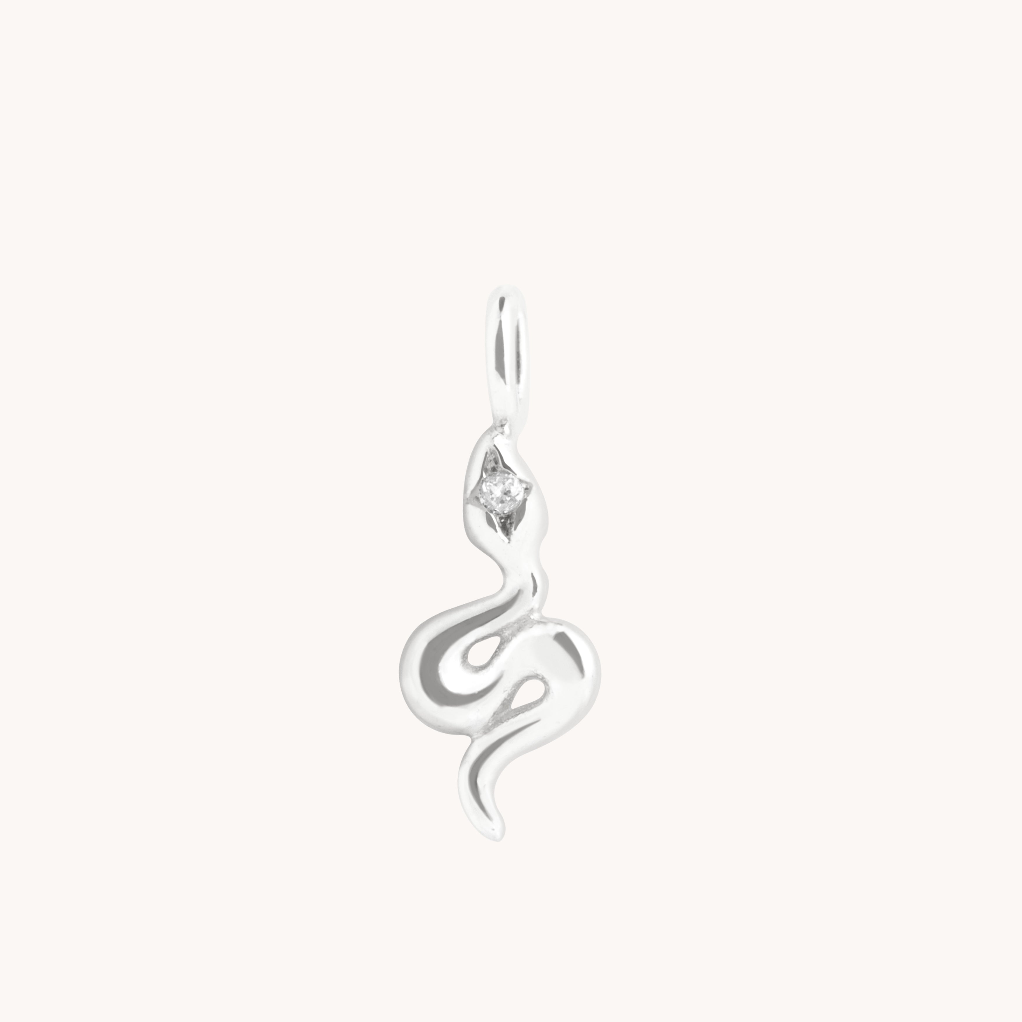 Eternity Collection - White Topaz Snake Charm 9k White Gold - Welding Charms - Astrid & Miyu