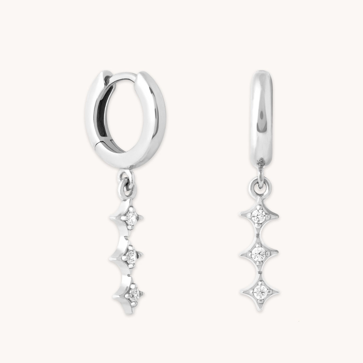 Cosmic Star Crystal Huggies in Silver - Earrings - Astrid & Miyu
