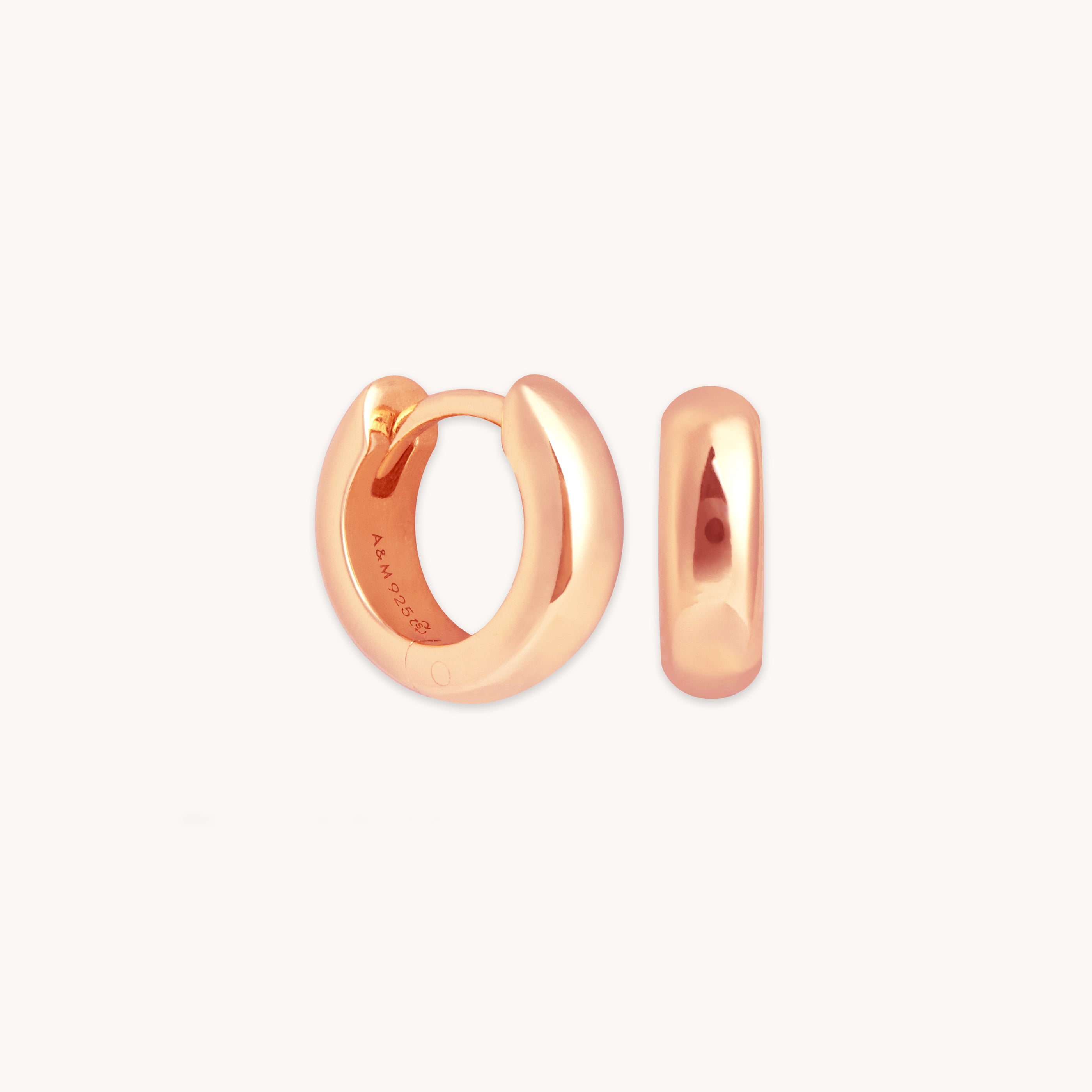 18k Rose Gold Plated Jewellery - Bold Essential Huggies in Rose Gold - Huggies - Astrid & Miyu