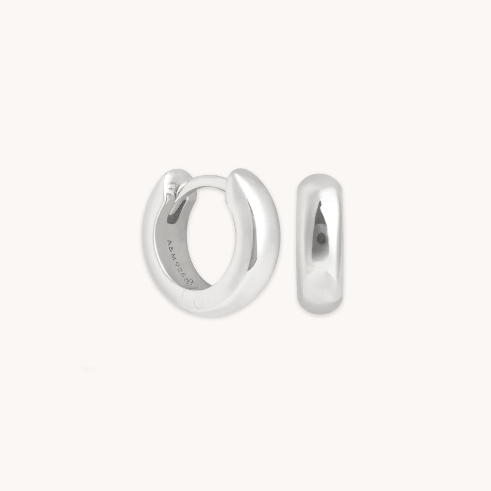 Earrings - Bold Essential Huggies in Silver - Huggies - Astrid & Miyu
