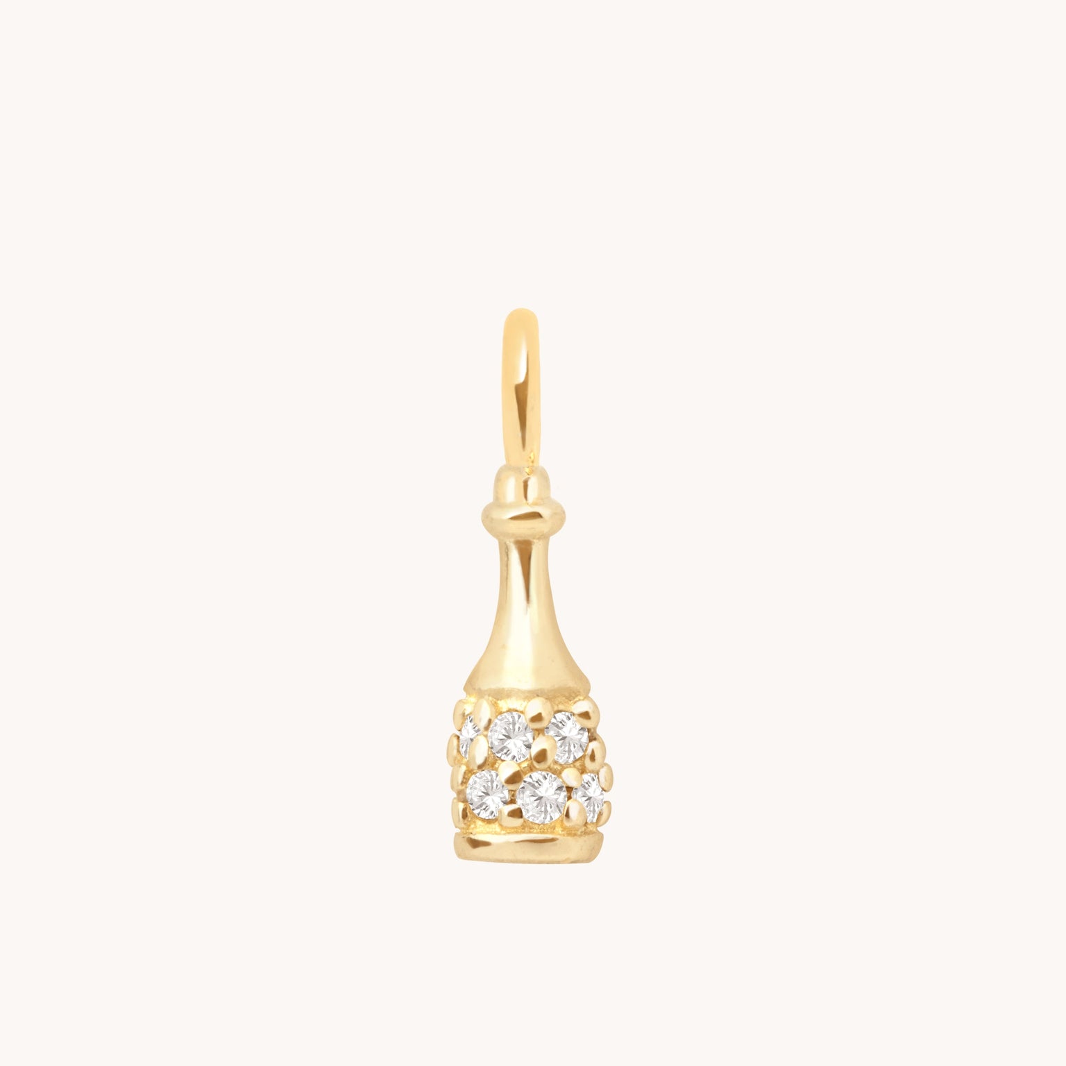 Motif Charms - Champagne Bottle Charm 9k Gold - Welding Charm - Astrid & Miyu