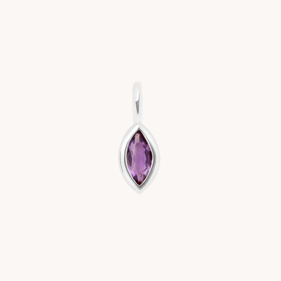 Motif Charms - Amethyst Marquise Charm 9k White Gold - Welding Charm - Astrid & Miyu
