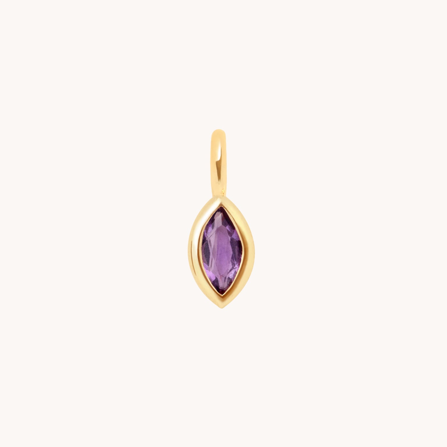 Motif Charms - Amethyst Marquise Charm 9k Gold - Welding Charm - Astrid & Miyu