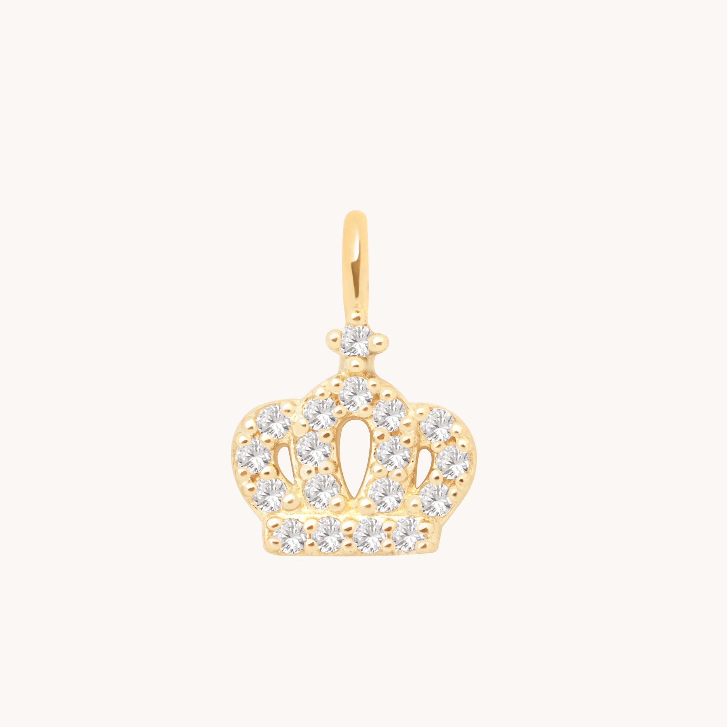 Motif Charms - Crown Pavé Charm 9k Gold - Welding Charm - Astrid & Miyu