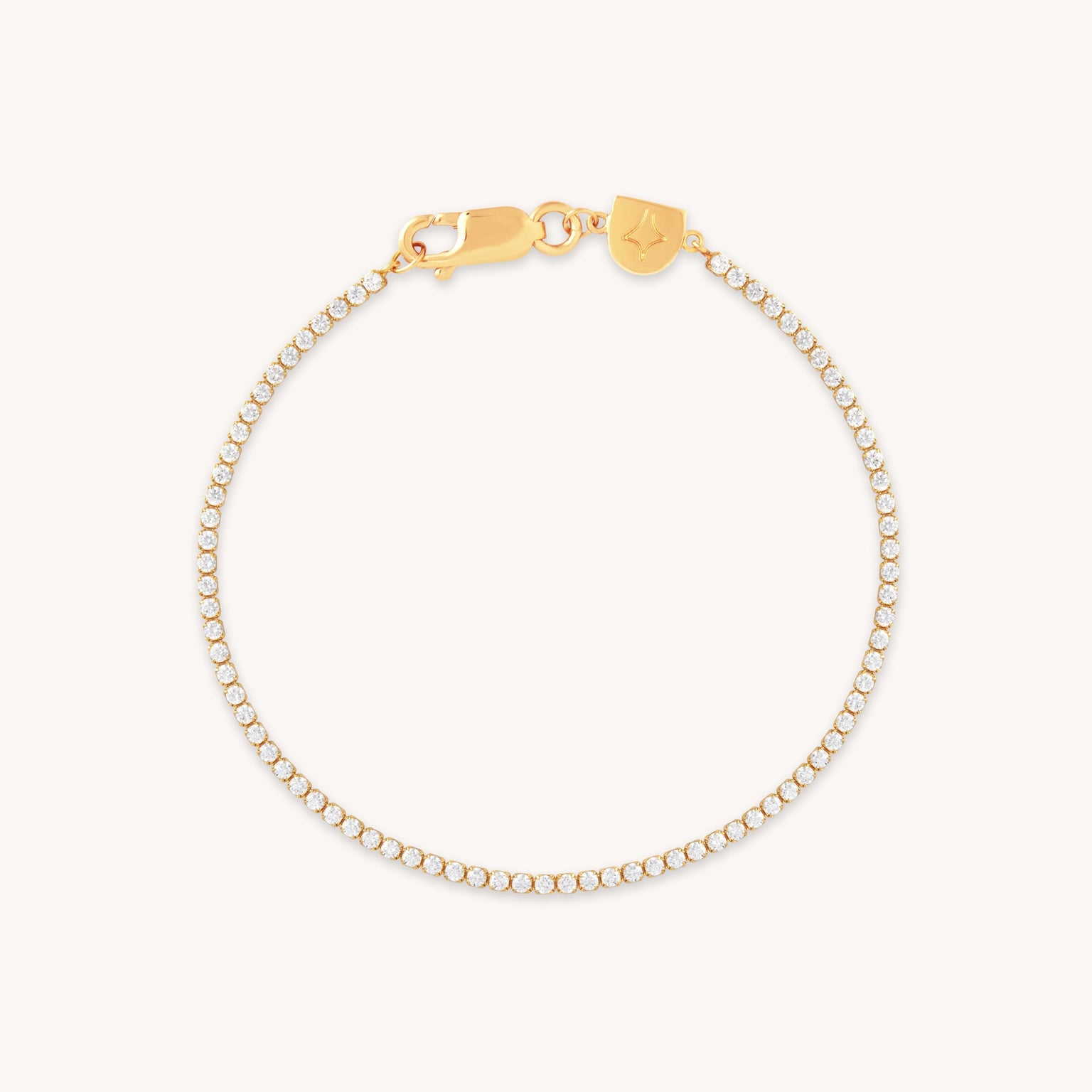 18k Gold Plated Jewellery - Tennis Chain Bracelet in Gold - Chain Bracelet - Astrid & Miyu
