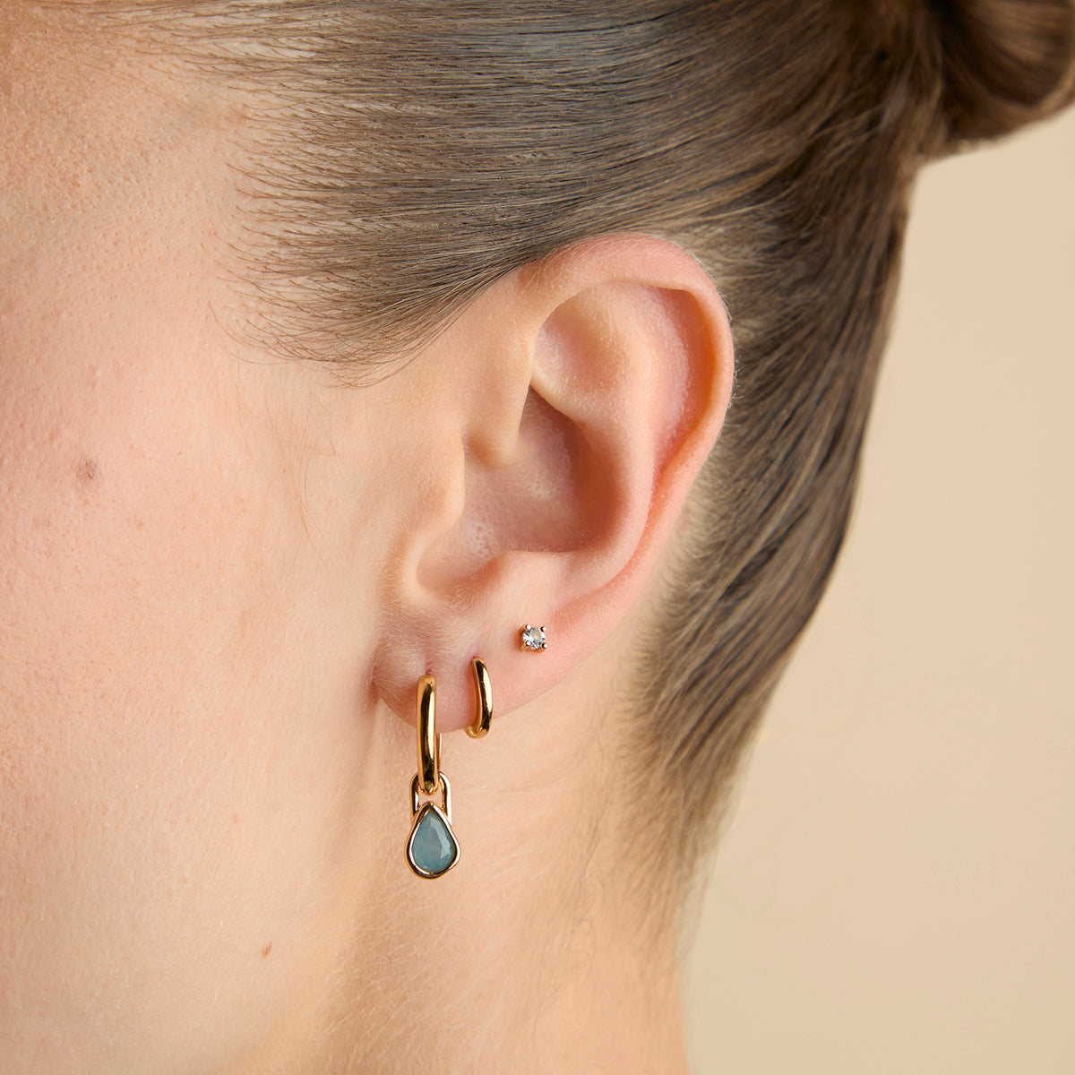 Aquamarine March Clip Charm in Gold-Astrid & Miyu