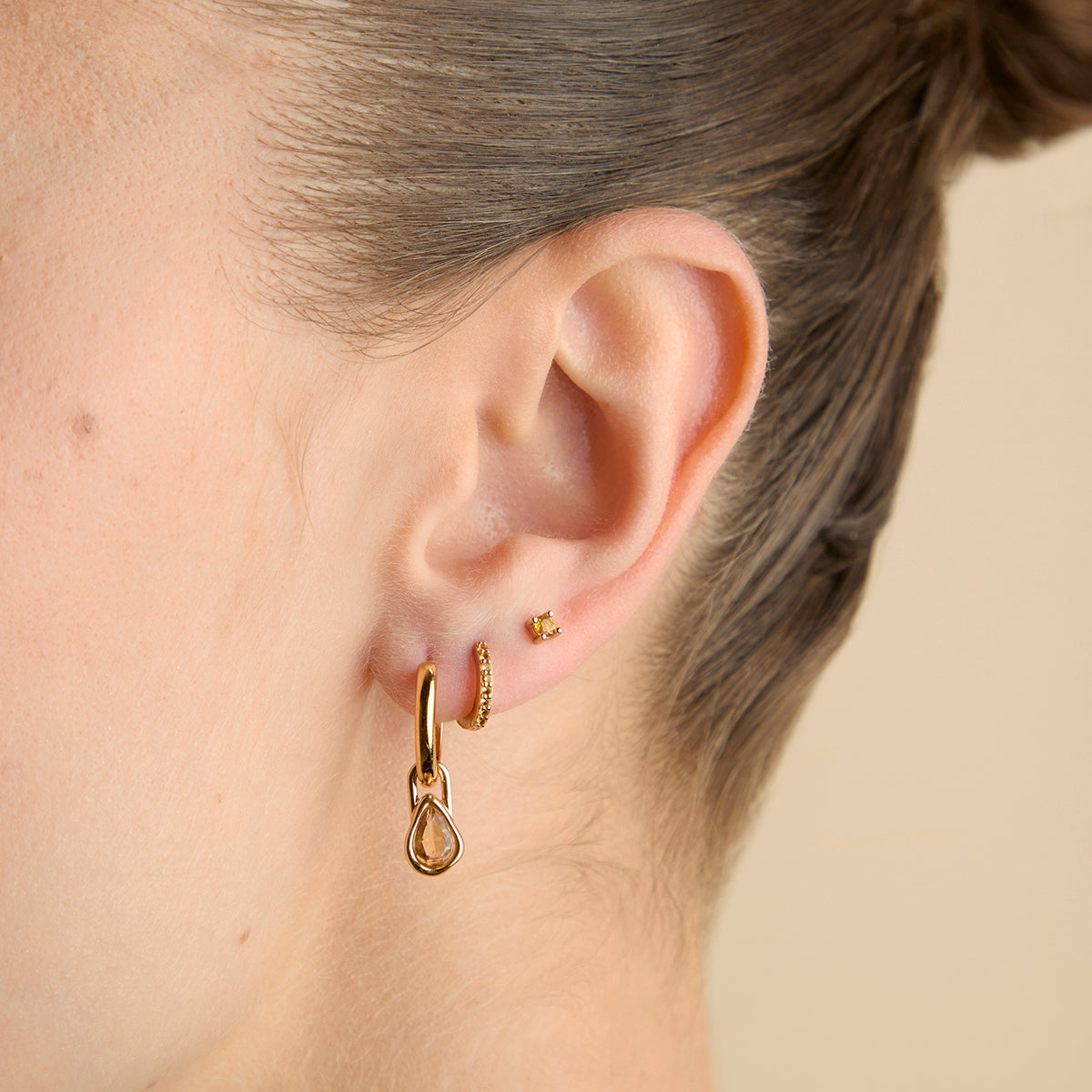 Citrine November Clip Charm in Gold-Astrid & Miyu