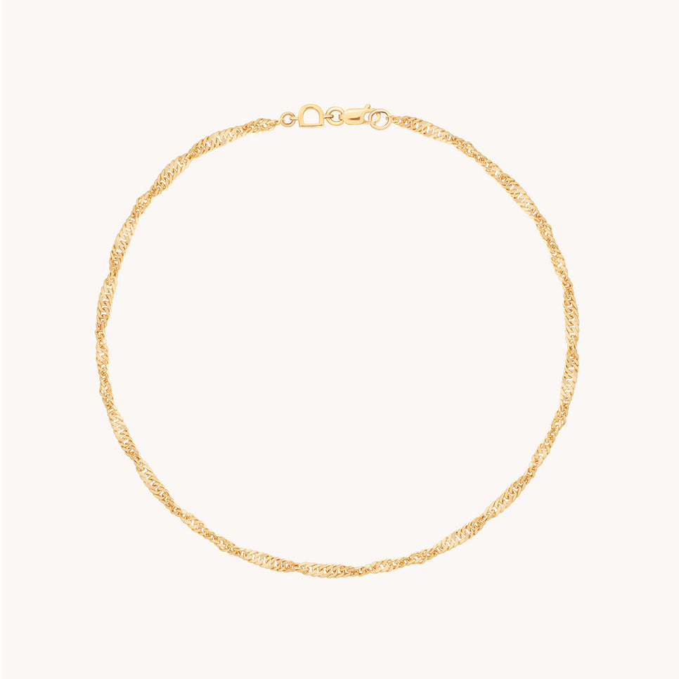 Bold Astrid Story Chain Anklet in Solid Gold-Astrid & Miyu