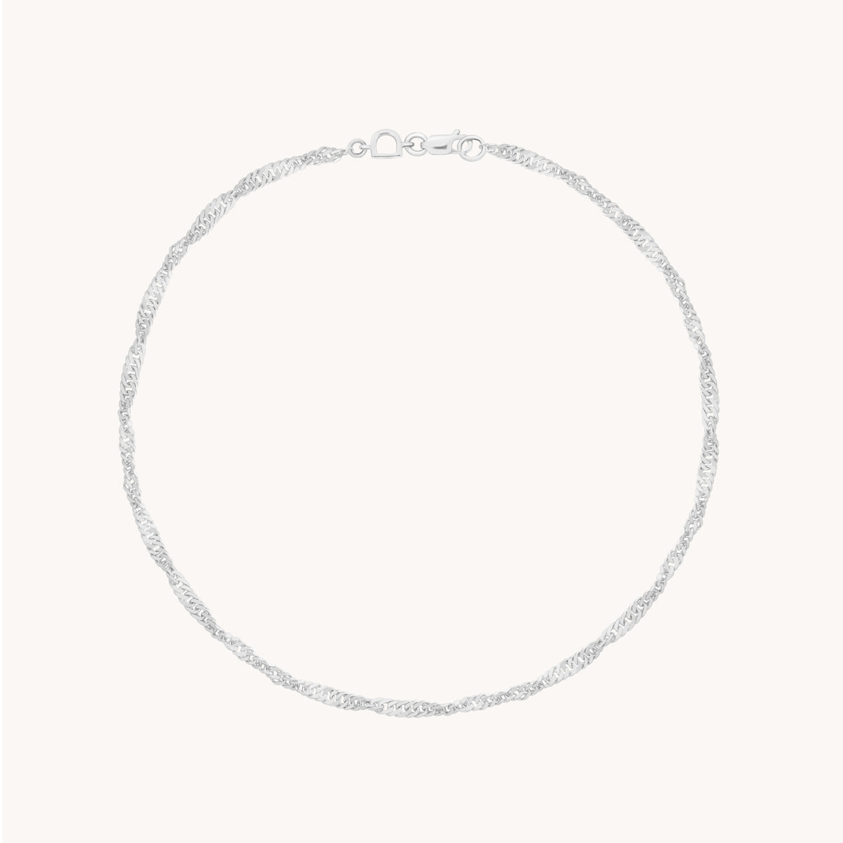 Bold Astrid Chain Anklet in Solid White Gold-Astrid & Miyu