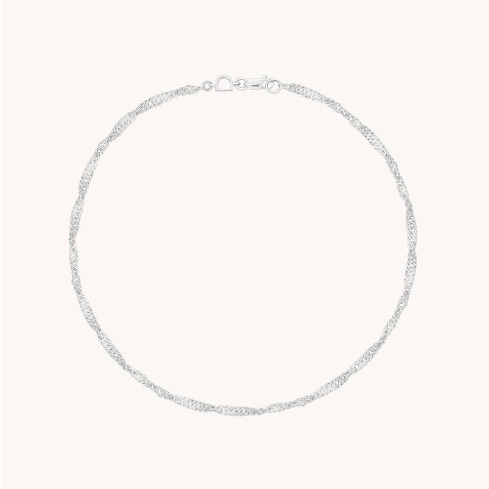 Bold Astrid Chain Anklet in Solid White Gold-Astrid & Miyu
