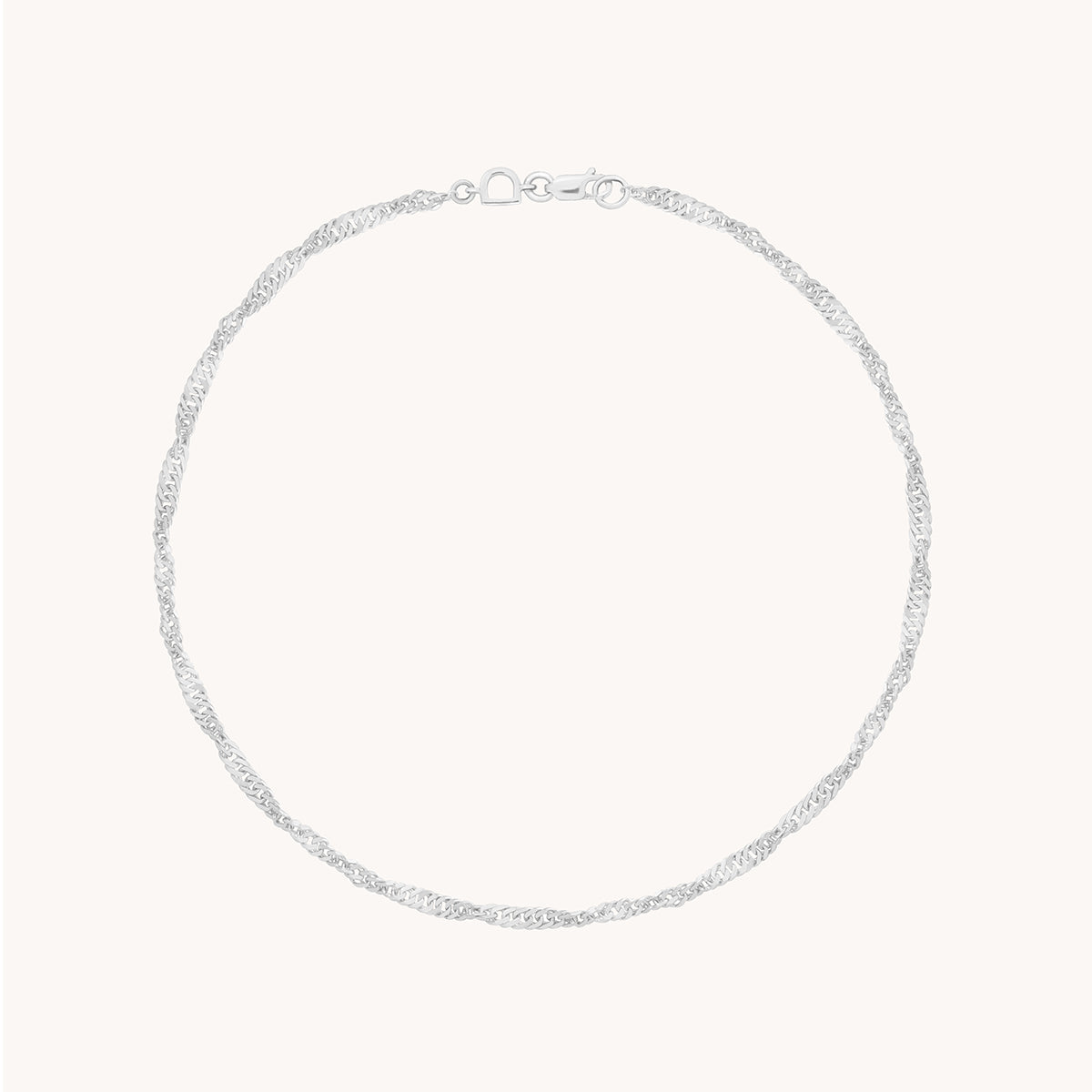 Bold Astrid Story Chain Anklet in Solid White Gold-Astrid & Miyu