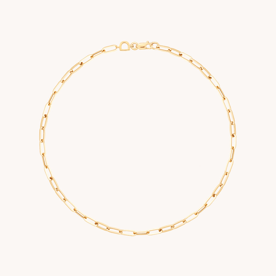 Piccadilly Chain Anklet in Solid Gold-Astrid & Miyu