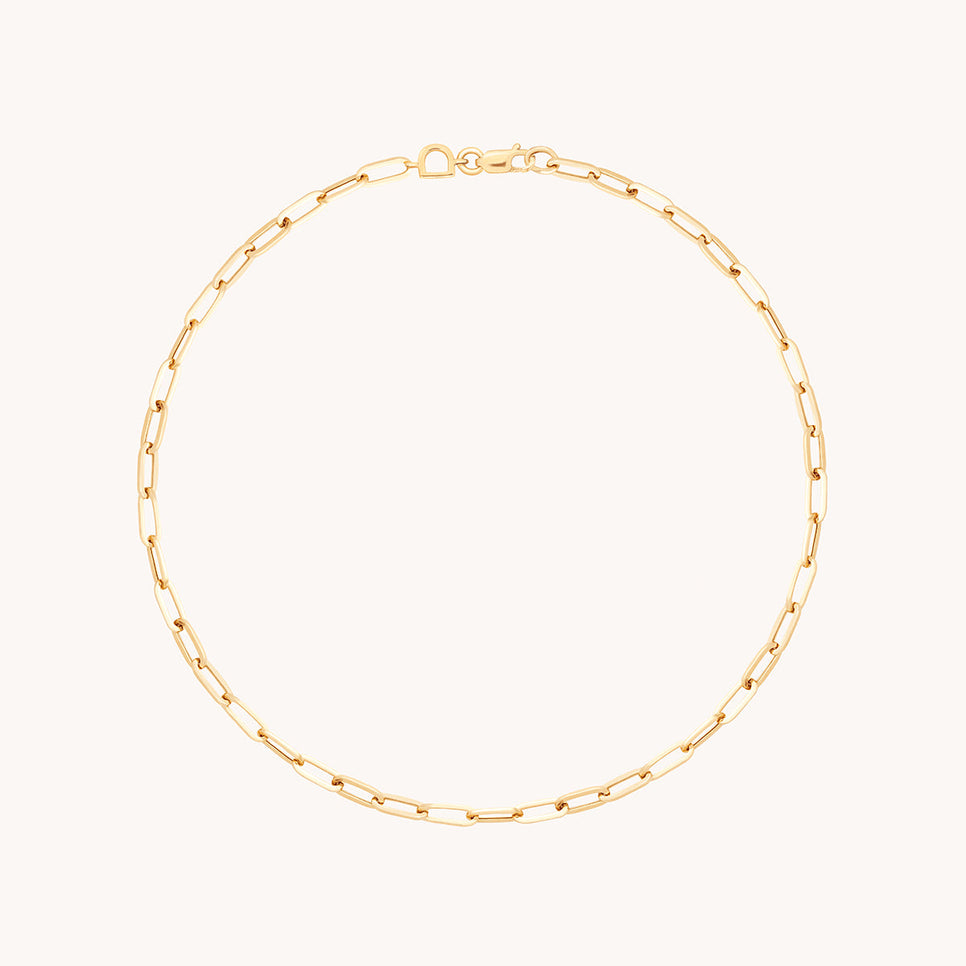 Piccadilly Story Chain Anklet in Solid Gold-Astrid & Miyu
