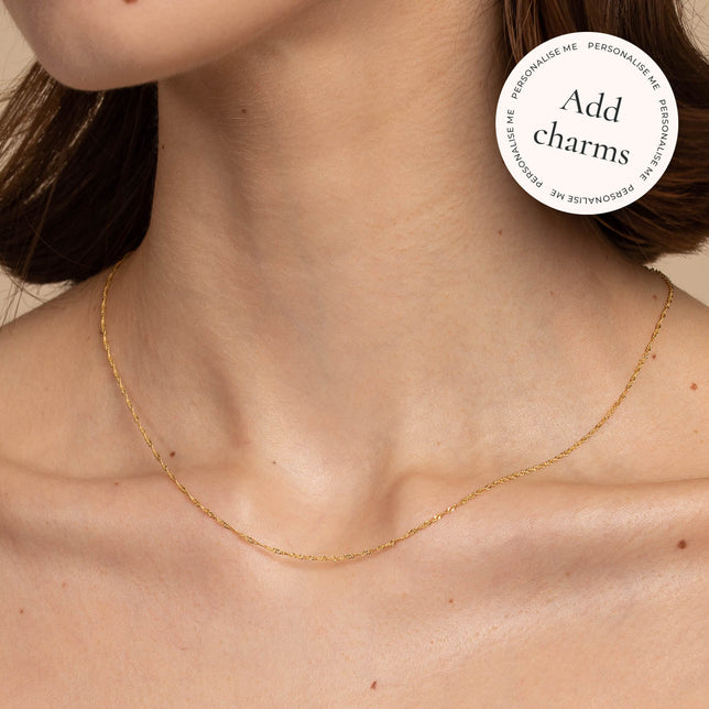 Charm Compatible Necklaces & Bracelets - Astrid Chain Necklace in Solid Gold - - Astrid & Miyu
