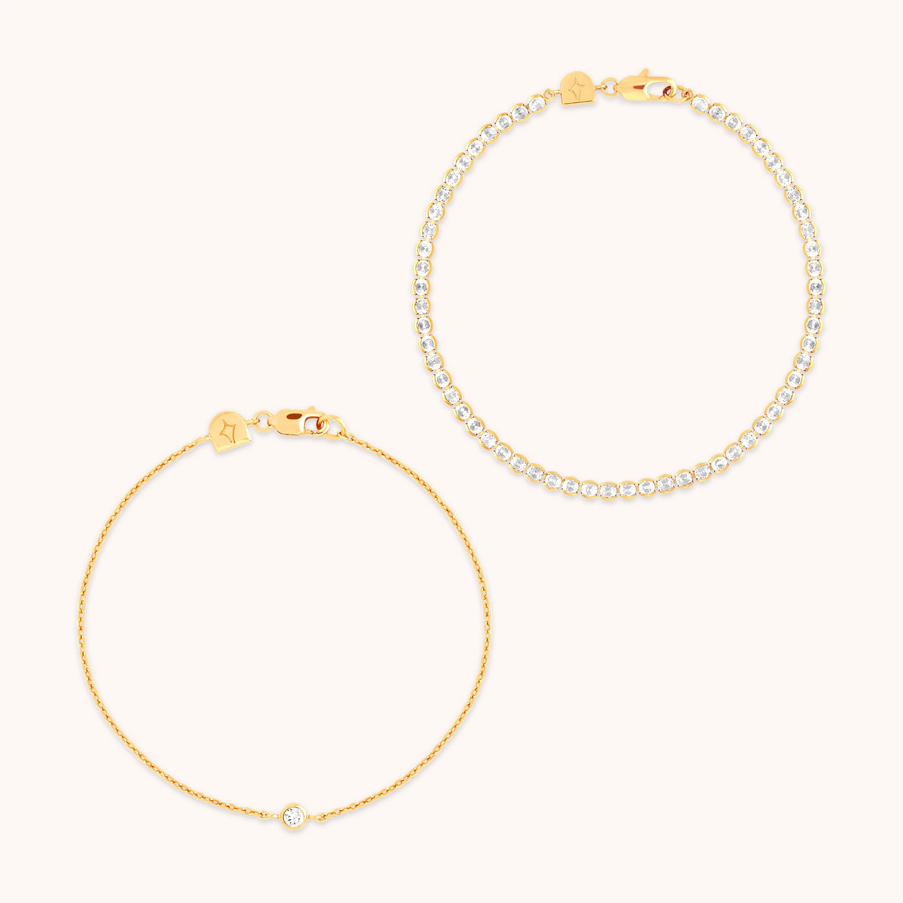 Bold Zodiacs & Zodiac Gift Sets - Gleam Tennis Bracelet Gift Set in Gold - Stacking Sets - Astrid & Miyu