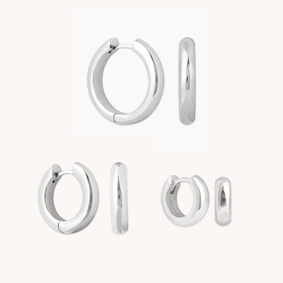 Bold Hoop to Huggie Gift Set in Silver-Astrid & Miyu