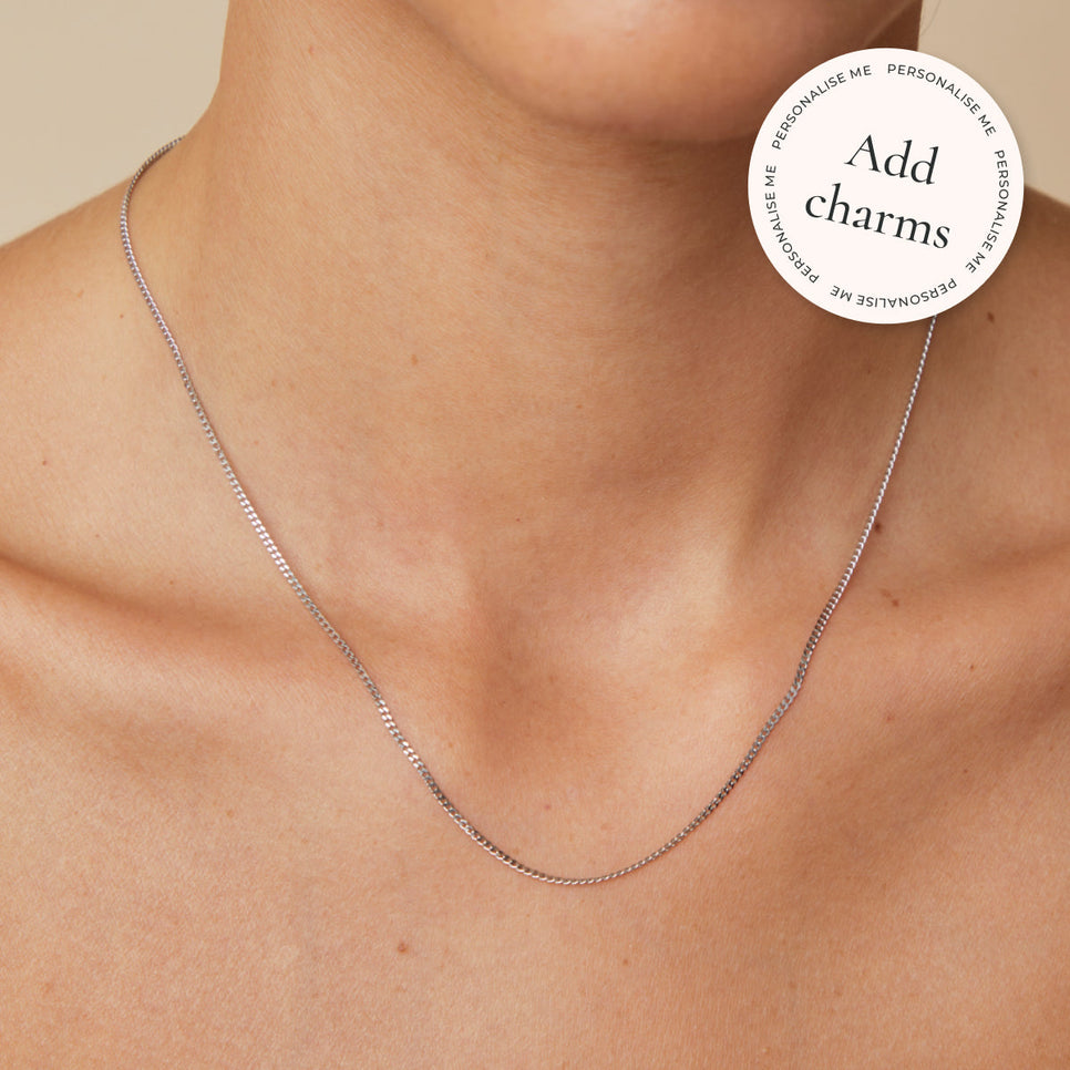 Charm Compatible Necklaces & Bracelets - Bold Miyu Chain Necklace in Solid White Gold - Necklaces - Astrid & Miyu