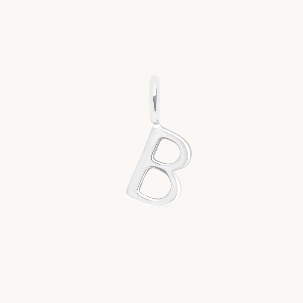 Initial Charms - B Initial Charm 9k White Gold - Welding Charm - Astrid & Miyu