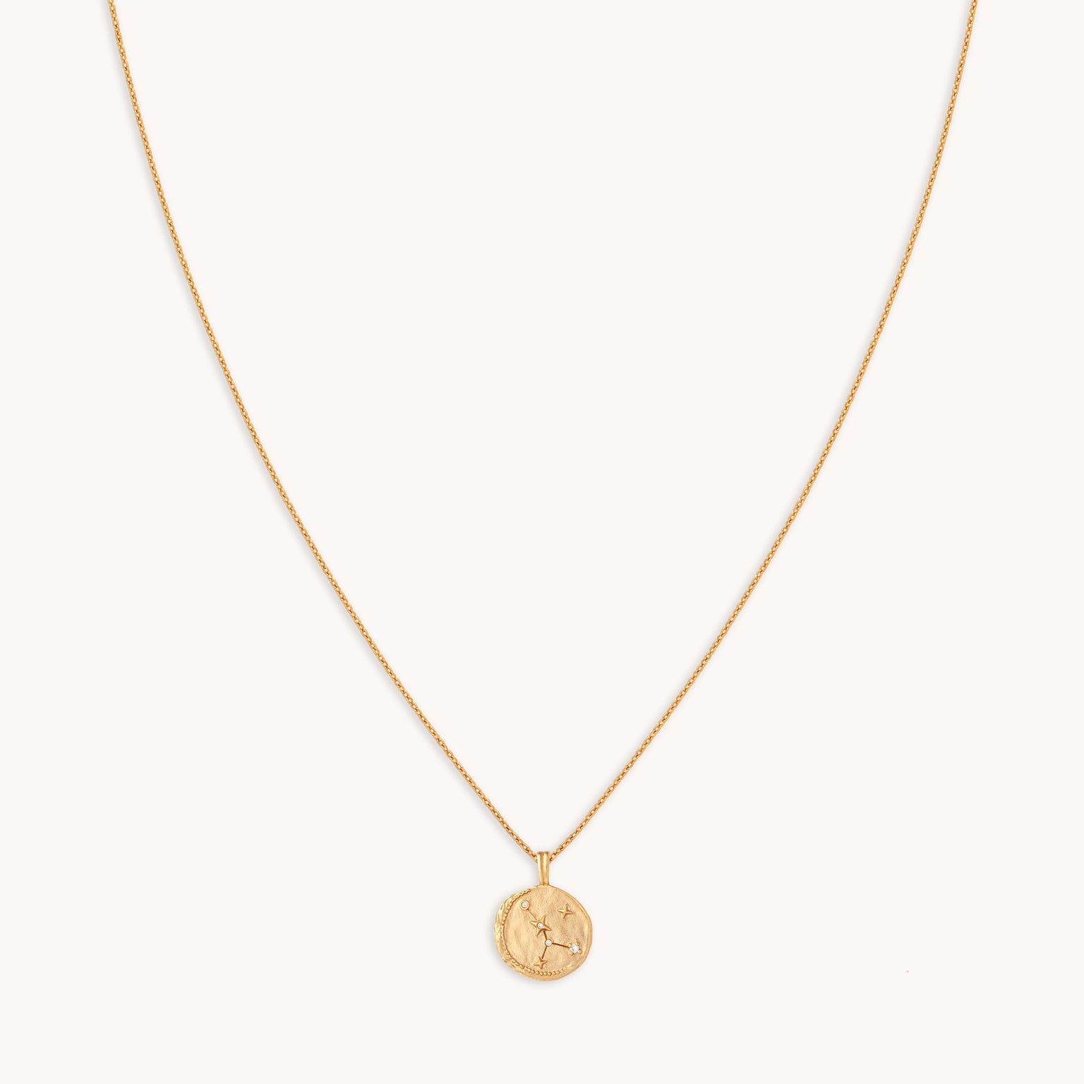 Cancer Zodiac Pendant Necklace in Gold