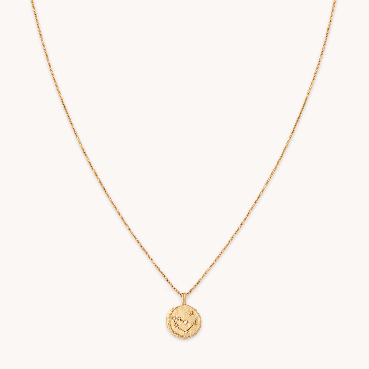 Capricorn Zodiac Pendant Necklace in Gold